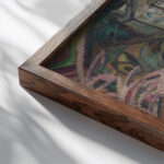 Landschaft mit Hausern 1919 Anton Emanuel Peschka close up dark wood mockup