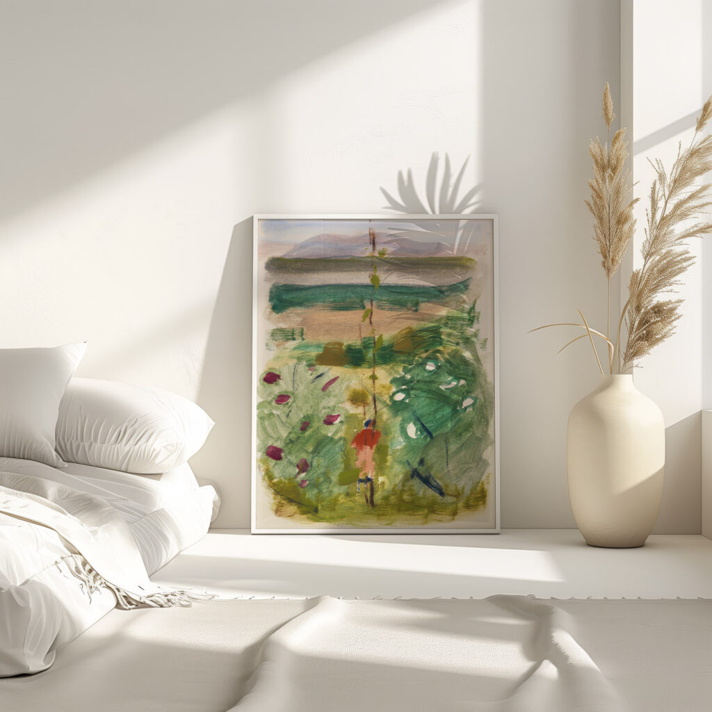Landschaft mit Ruckenfigur zwischen Buschen 1935 Oskar Schlemmer 4 mockup