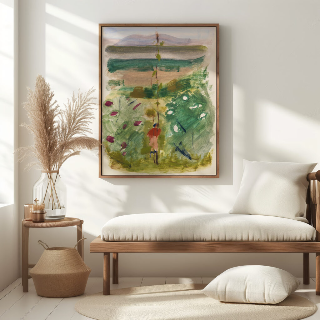 Landschaft mit Ruckenfigur zwischen Buschen 1935 Oskar Schlemmer 5 mockup