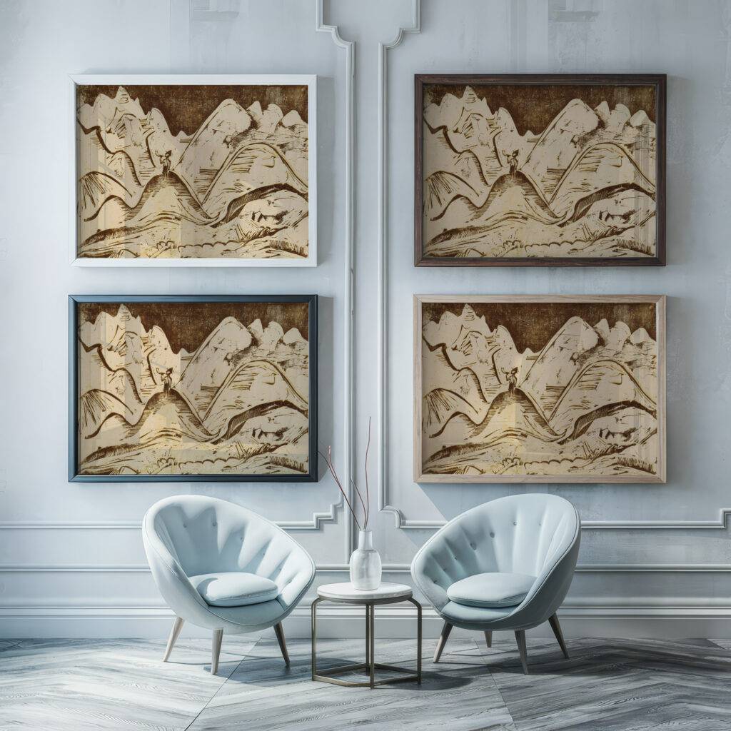 Landschaft mit blasendem Hirten 1923 Ernst Ludwig Kirchner framed posters mockup