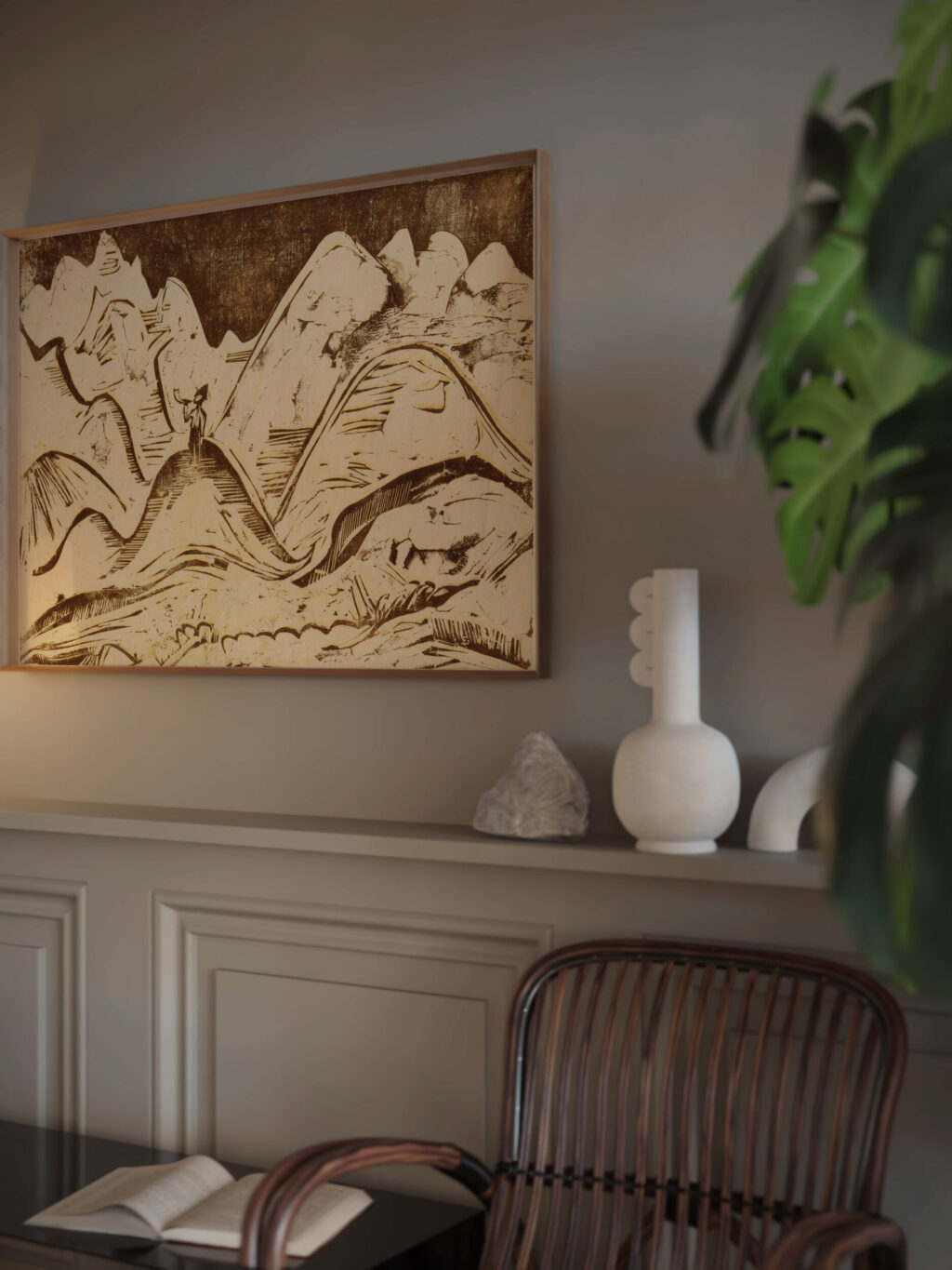 Landschaft mit blasendem Hirten 1923 Ernst Ludwig Kirchner video mockup