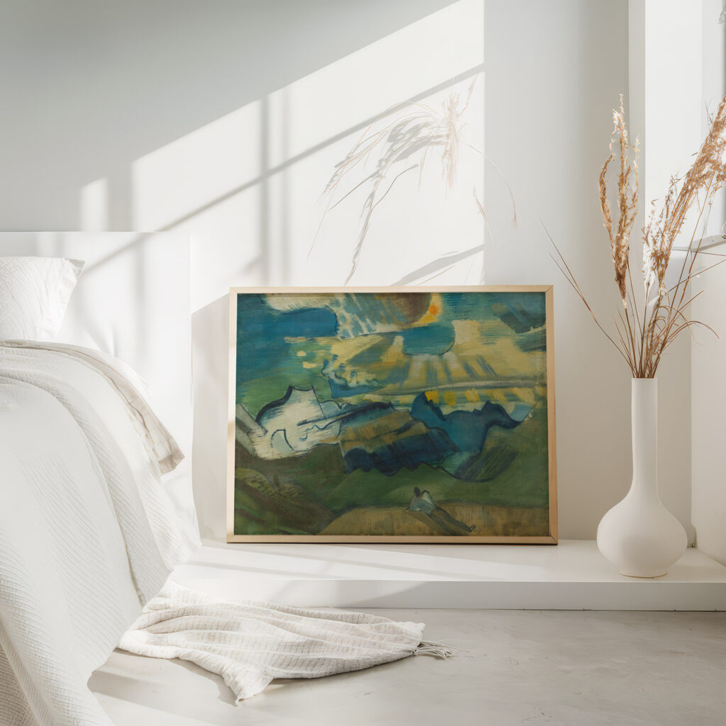 Landschaft mit liegendem Wanderer August Babberger 4 mockup