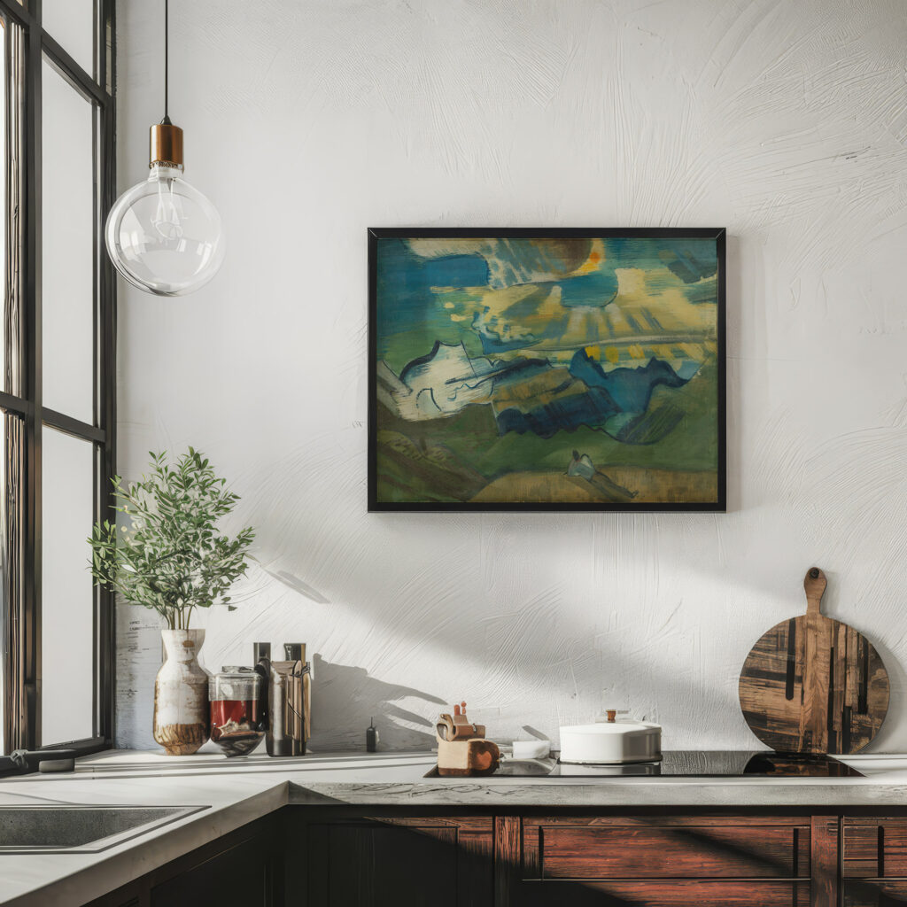 Landschaft mit liegendem Wanderer August Babberger 6 mockup