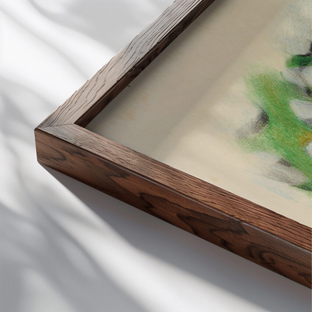Landschaftsstudie Amden Otto Meyer Amden close up dark wood mockup