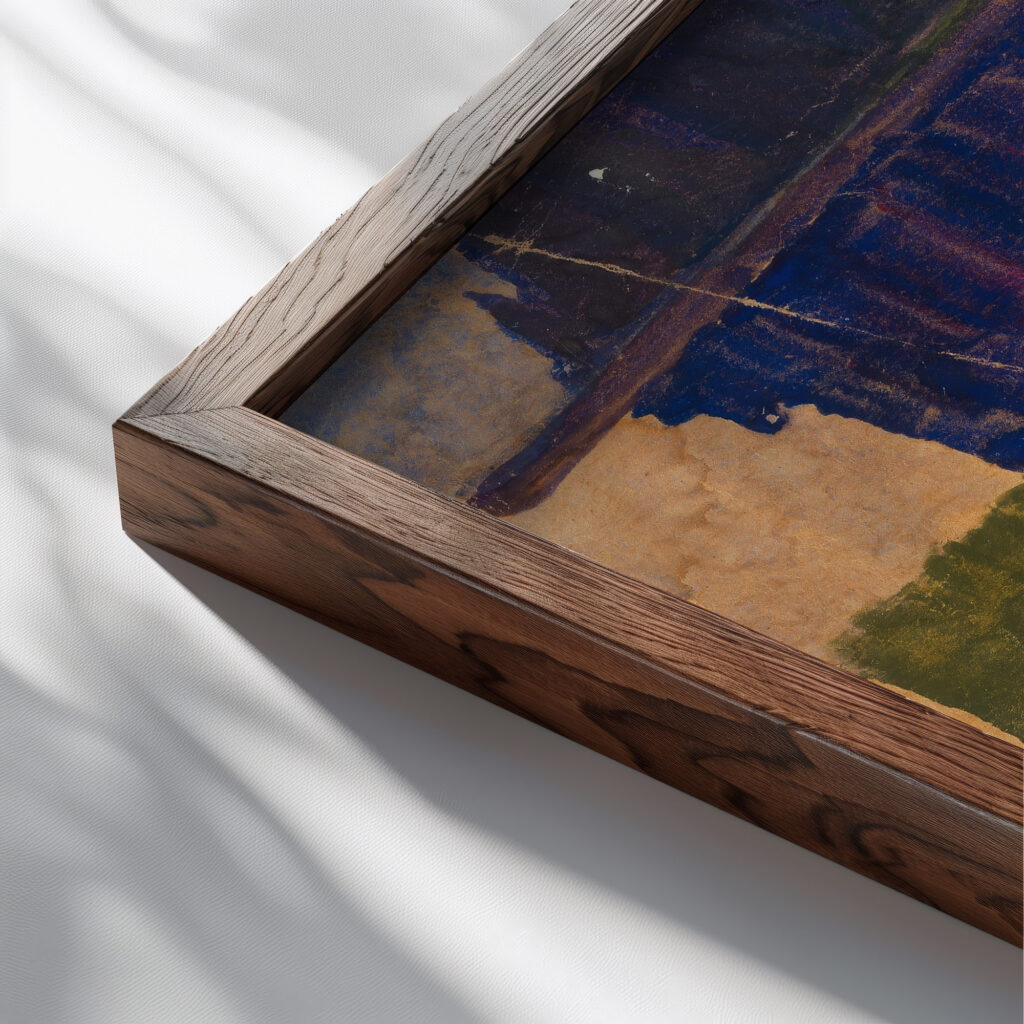 Landschaftsstudie Hirschbergen – Bohmerwald 1908 Egon Schiele close up dark wood mockup