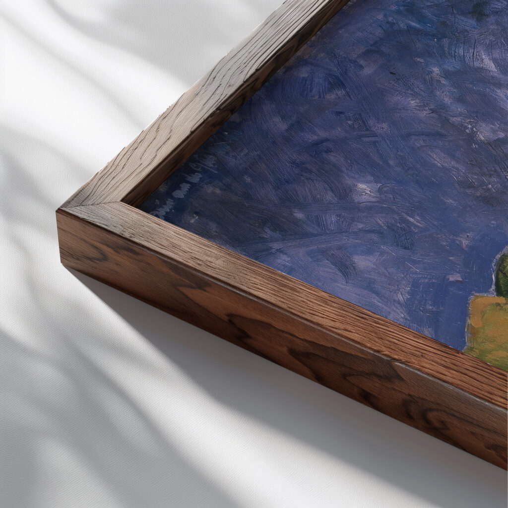 Landschap 1946 Arie Van de Giessen close up dark wood mockup