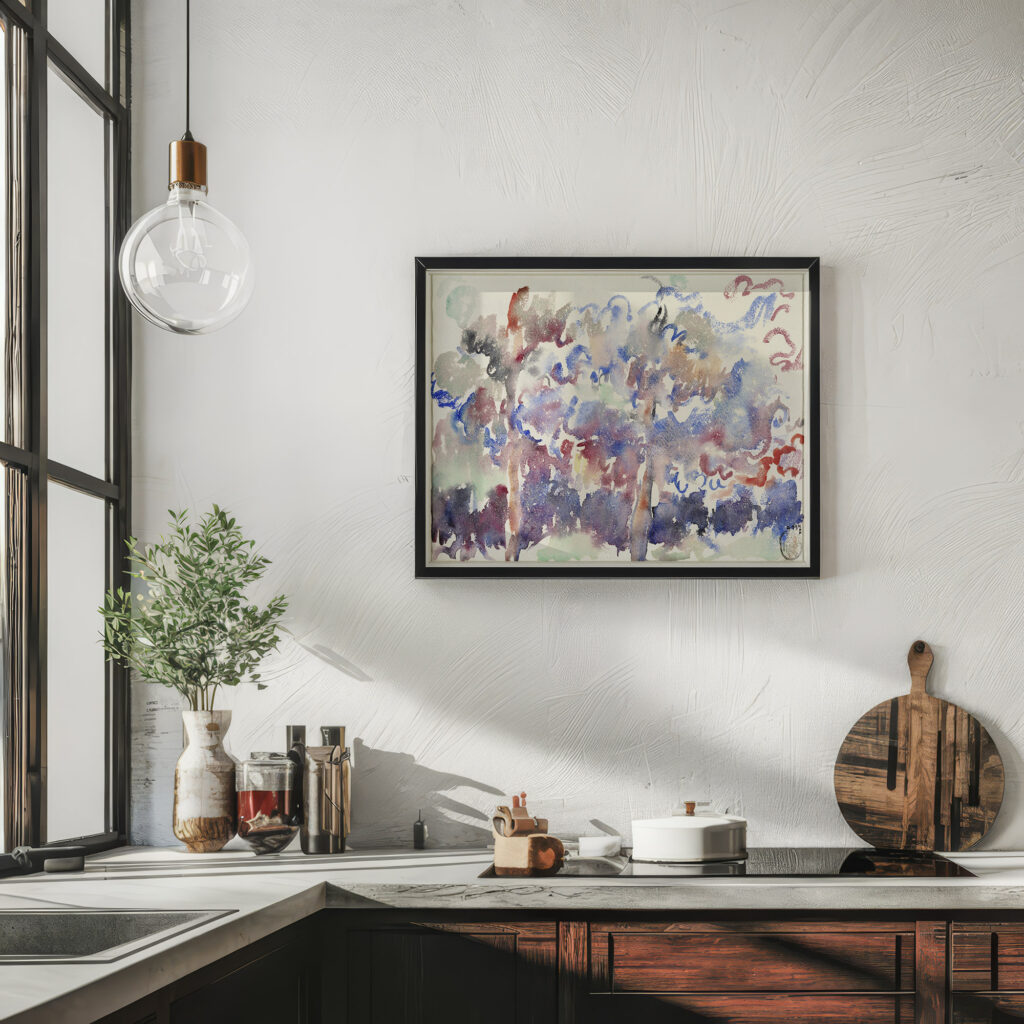 Landschap Boitsfort met bloeiende fruitbomen 1892 1916 Rik Wouters 6 mockup