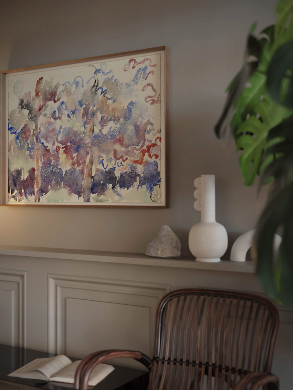 Landschap Boitsfort met bloeiende fruitbomen 1892 1916 Rik Wouters video mockup