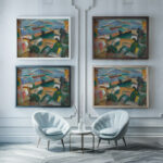 Landschap Landscape 1914 Leo Gestel framed posters mockup