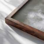 Landschap in de schemering c. 1884 c. 1887 Willem Witsen close up dark wood mockup