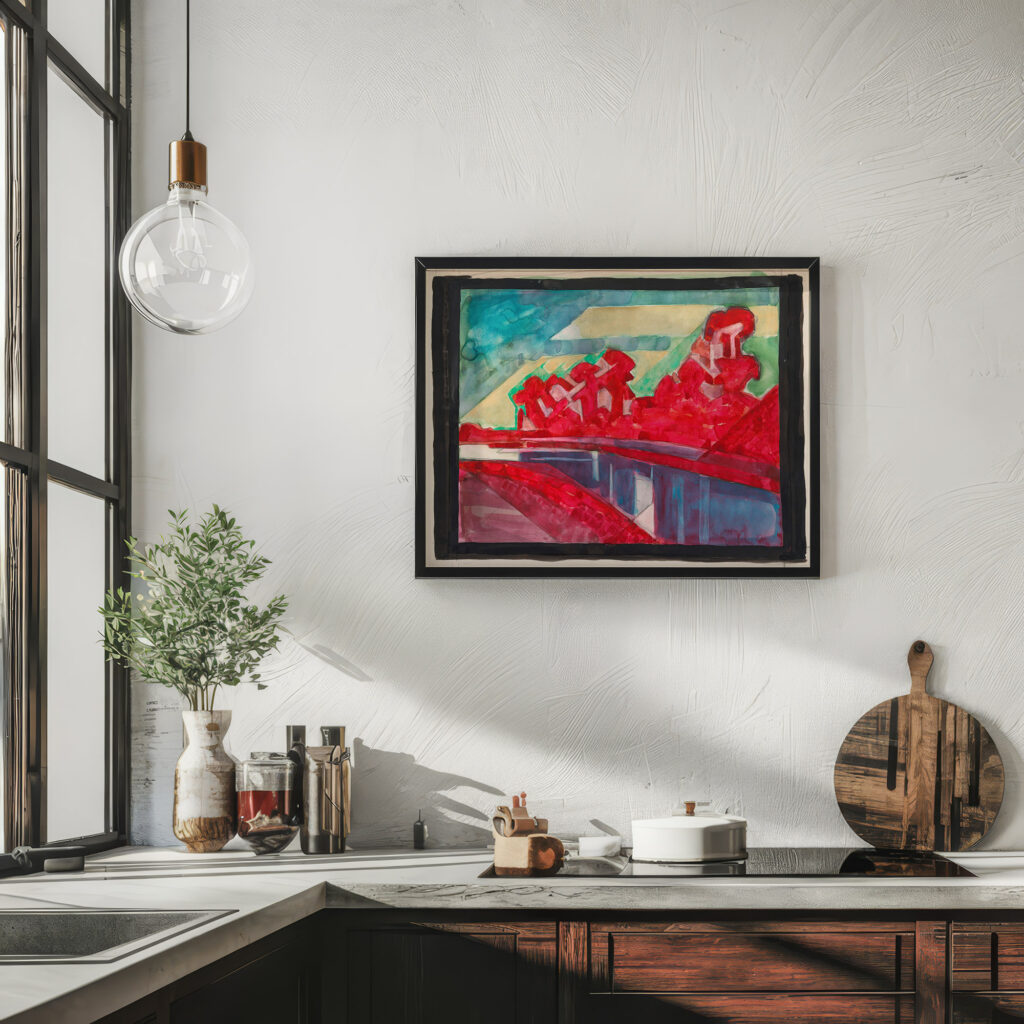 Landschap met bomen langs een vaart 1906 Reijer Stolk 6 mockup