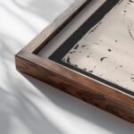 Landschap met meanderende rivier 1888 Henri Jonas close up dark wood mockup