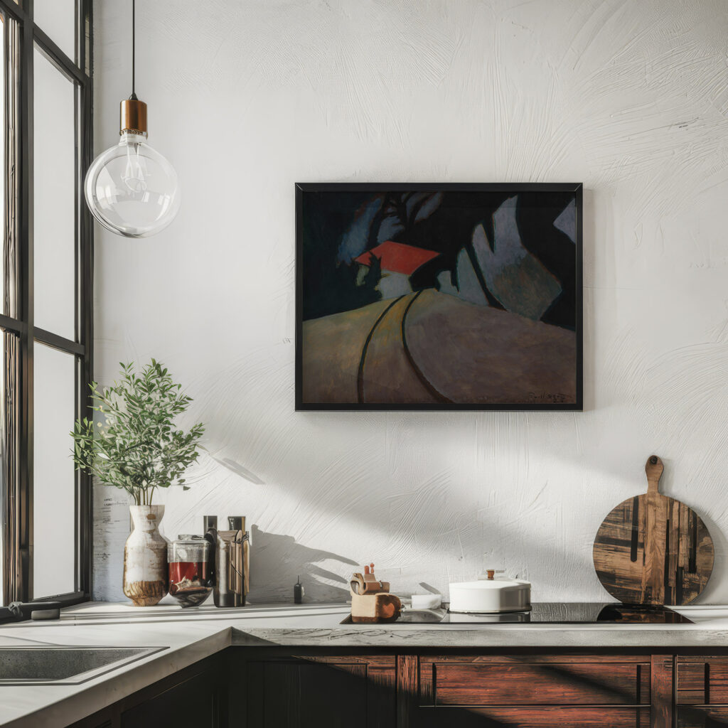 Landschap met rode dak 1926 Leon Spilliaert 6 mockup