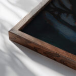 Landschap met rode dak 1926 Leon Spilliaert close up dark wood mockup