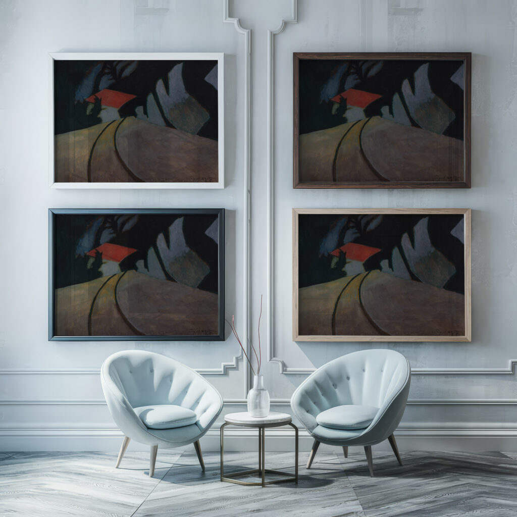 Landschap met rode dak 1926 Leon Spilliaert framed posters mockup