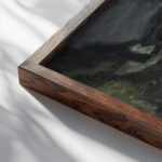 Landskab med traeer 1932 Christian Kongstad Petersen close up dark wood mockup