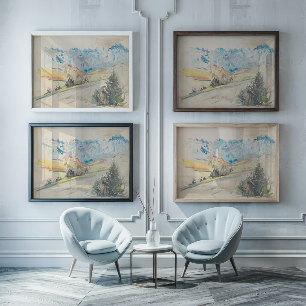 Lane 1935–1944 Arnold Peter Weisz Kubincan framed posters mockup