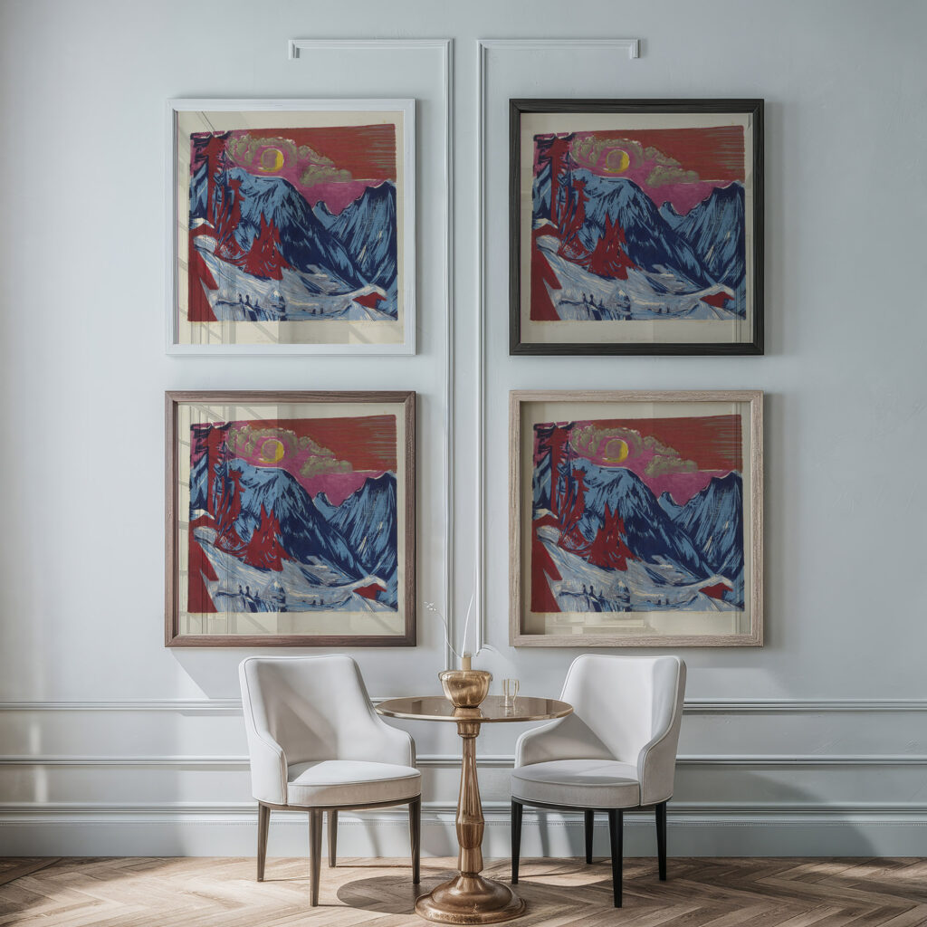 Langmatte bei Monduntergang 1919 Ernst Ludwig Kirchner 1 framed posters mockup