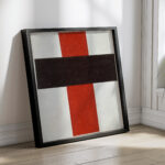 Large cross in black over red on white 1920 Kazimir Malevich 4 mockup