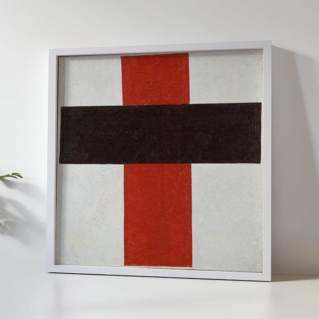 Large cross in black over red on white 1920 Kazimir Malevich 5 mockup