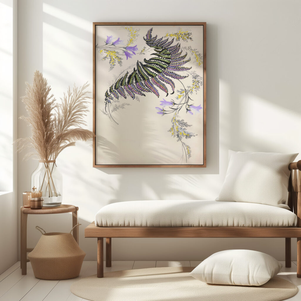 Large feather like leaf formation in black green purple and gold late 19th century Unknown 5 mockup