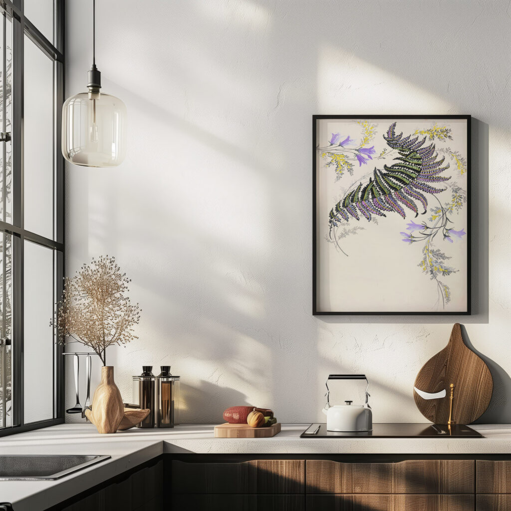 Large feather like leaf formation in black green purple and gold late 19th century Unknown 6 mockup