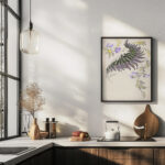 Large feather like leaf formation in black green purple and gold late 19th century Unknown 6 mockup