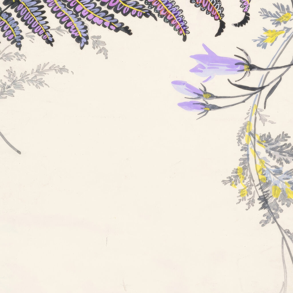 Large feather like leaf formation in black green purple and gold late 19th century Unknown 8 mockup