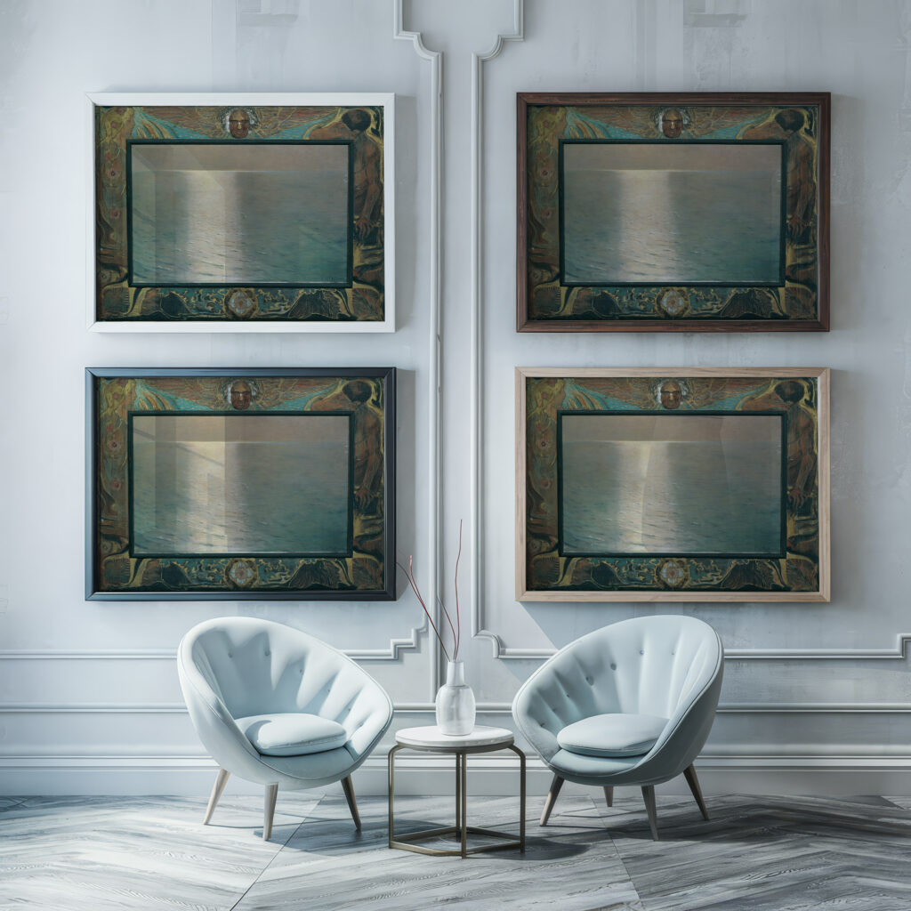 Largo Sonnenuntergang 1898 Ludwig von Hofmann framed posters mockup