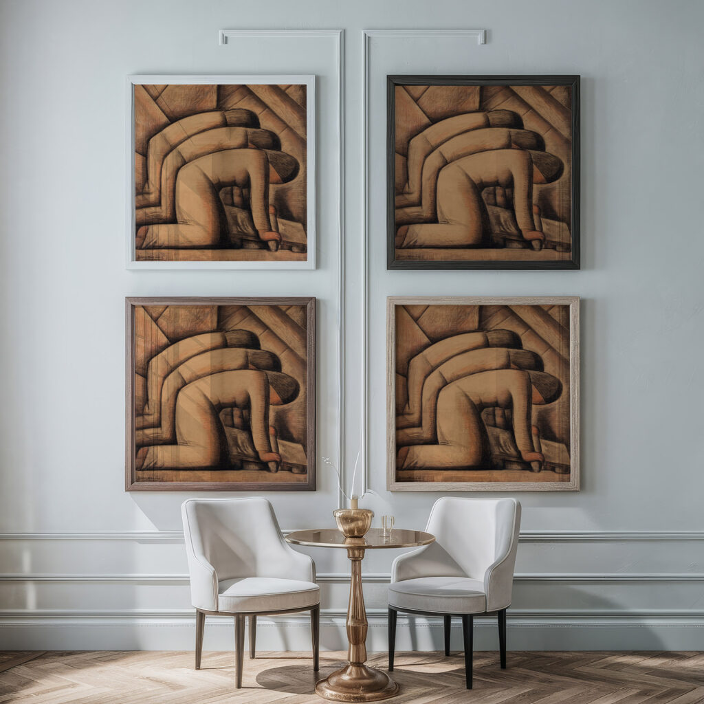 Las Tortilleras circa 1934 Alfredo Ramos Martinez framed posters mockup