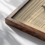 Laterne und drei Vogel around 1920 Karl Wiener close up dark wood mockup