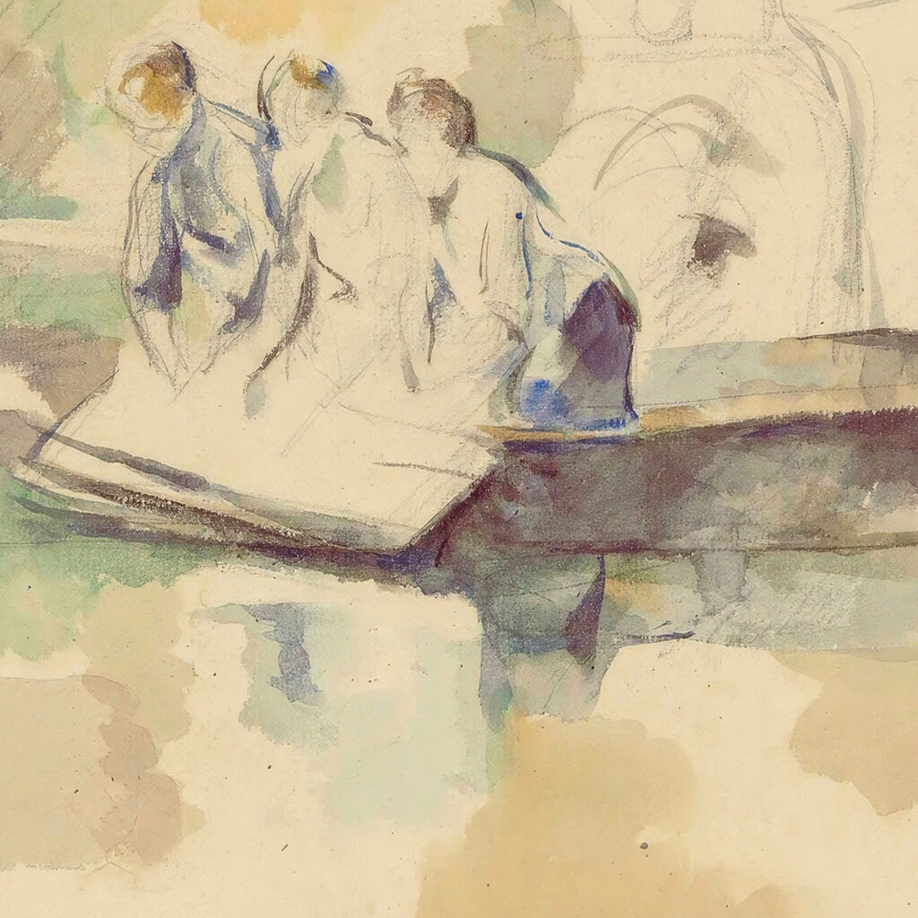 Laveuses circa 1880 Paul Cezanne 8 mockup