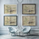 Laveuses circa 1880 Paul Cezanne framed posters mockup