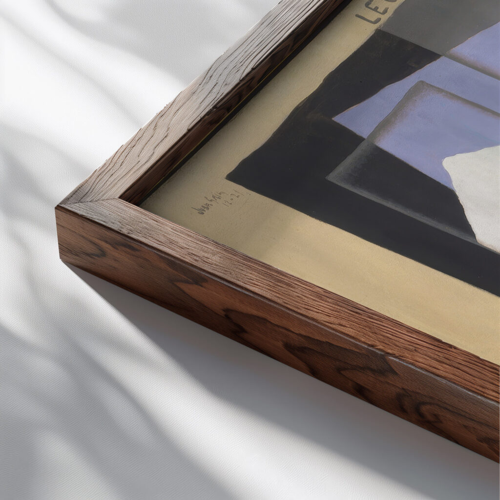 Le Canigou 1921 Juan Gris close up dark wood mockup