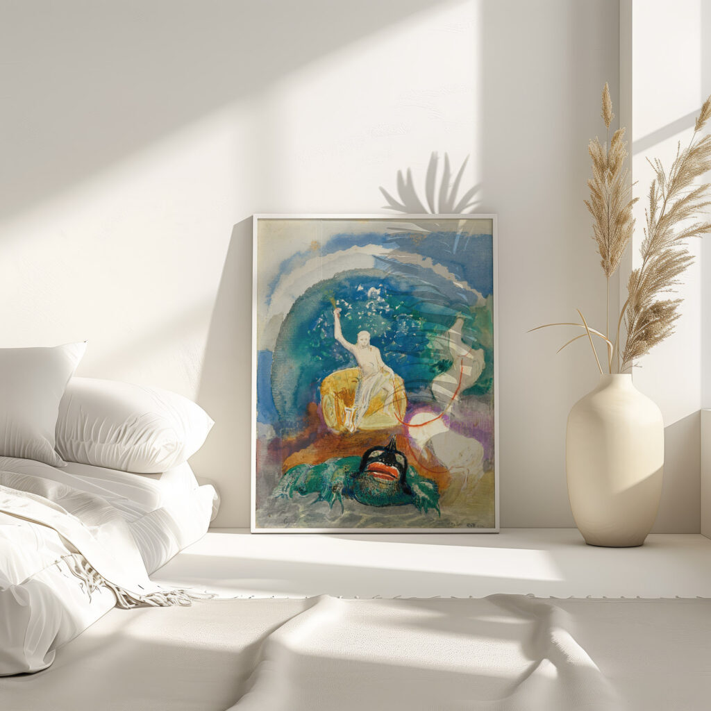 Le Monstre Vert Apollon Chevauchant Le Serpent Python Odilon Redon 4 mockup