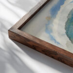 Le Monstre Vert Apollon Chevauchant Le Serpent Python Odilon Redon close up dark wood mockup