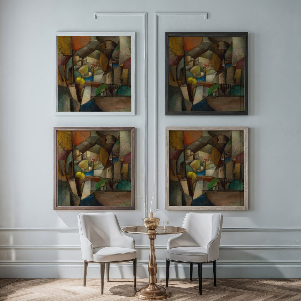 Le Pecheur 1913 Albert Gleizes framed posters mockup