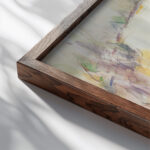 Le Pont des Trois Sautets 1906 Paul Cezanne close up dark wood mockup