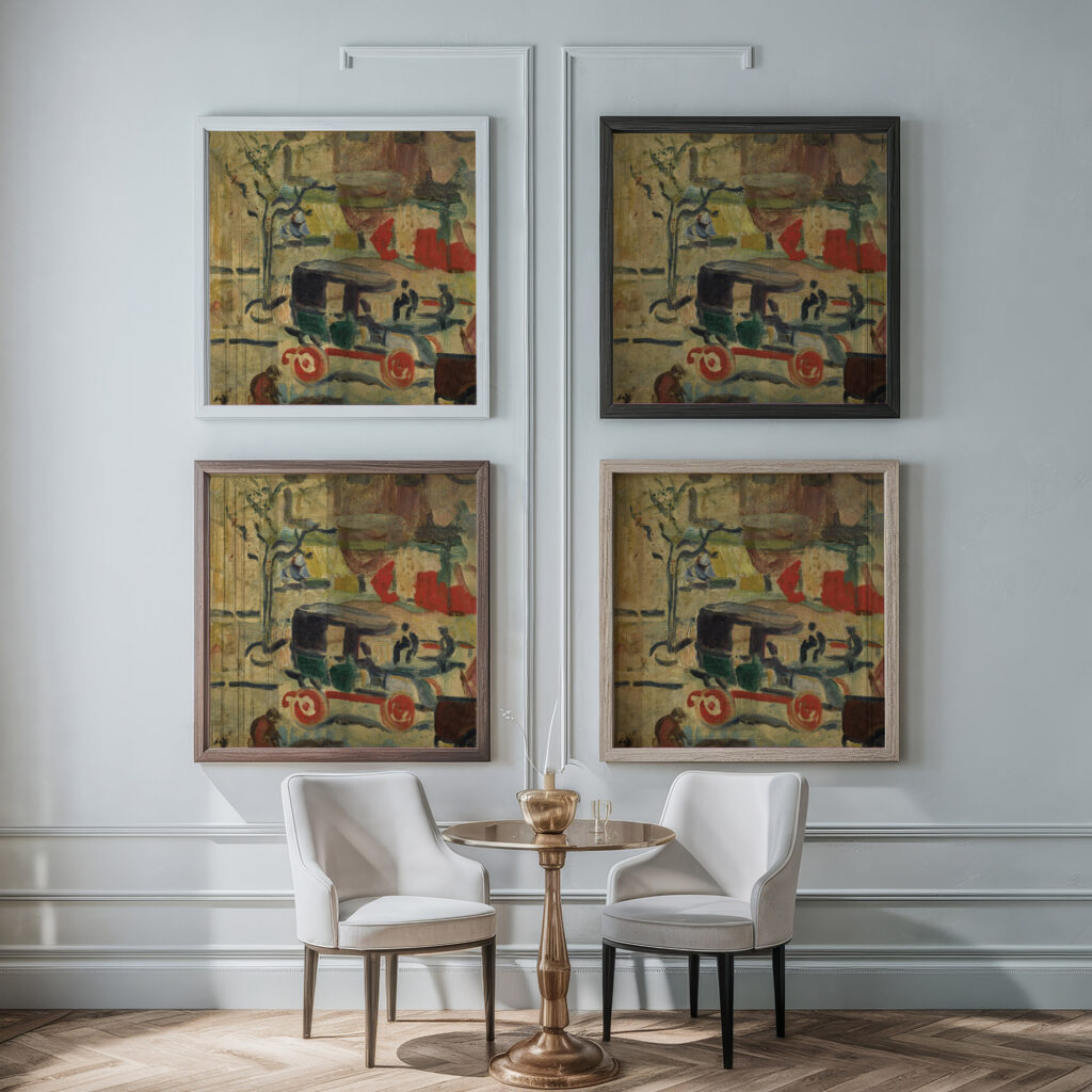 Le Taxi Boulevard a Paris circa 1905 Louis Valtat framed posters mockup
