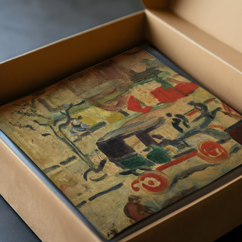 Le Taxi Boulevard a Paris circa 1905 Louis Valtat video mockup