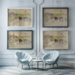 Le Village Paul Gauguin framed posters mockup