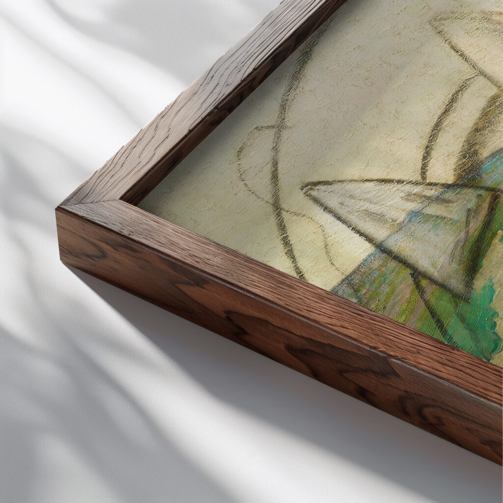 Le Zebre circa 1928 1929 Francis Picabia close up dark wood mockup