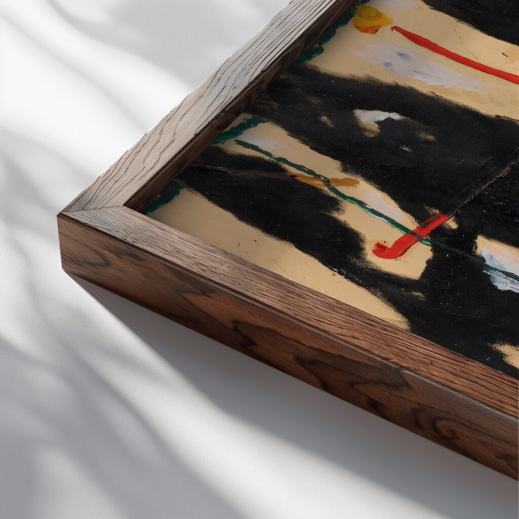 Le baiser de Judas 1939 Louis Soutter close up dark wood mockup