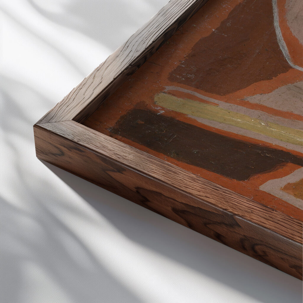 Le bol 1924 Juan Gris close up dark wood mockup