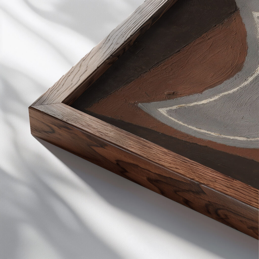 Le gobelet 1927 Juan Gris close up dark wood mockup