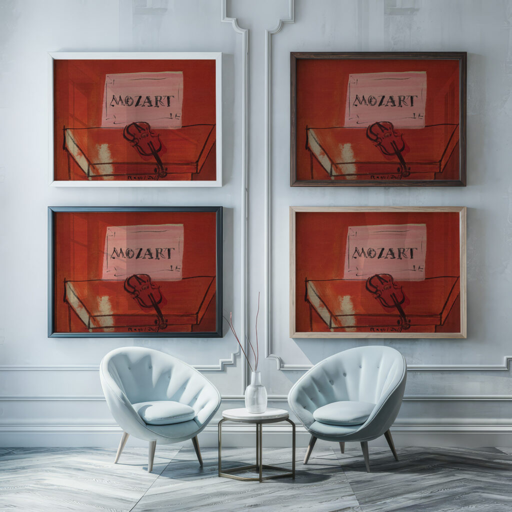 Le petit Mozart 1949 Raoul Dufy framed posters mockup