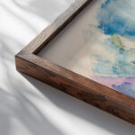 Leda et le cygne Odilon Redon close up dark wood mockup