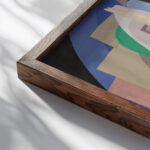 Les Acrobates au cirque 1927 Georges Valmier close up dark wood mockup