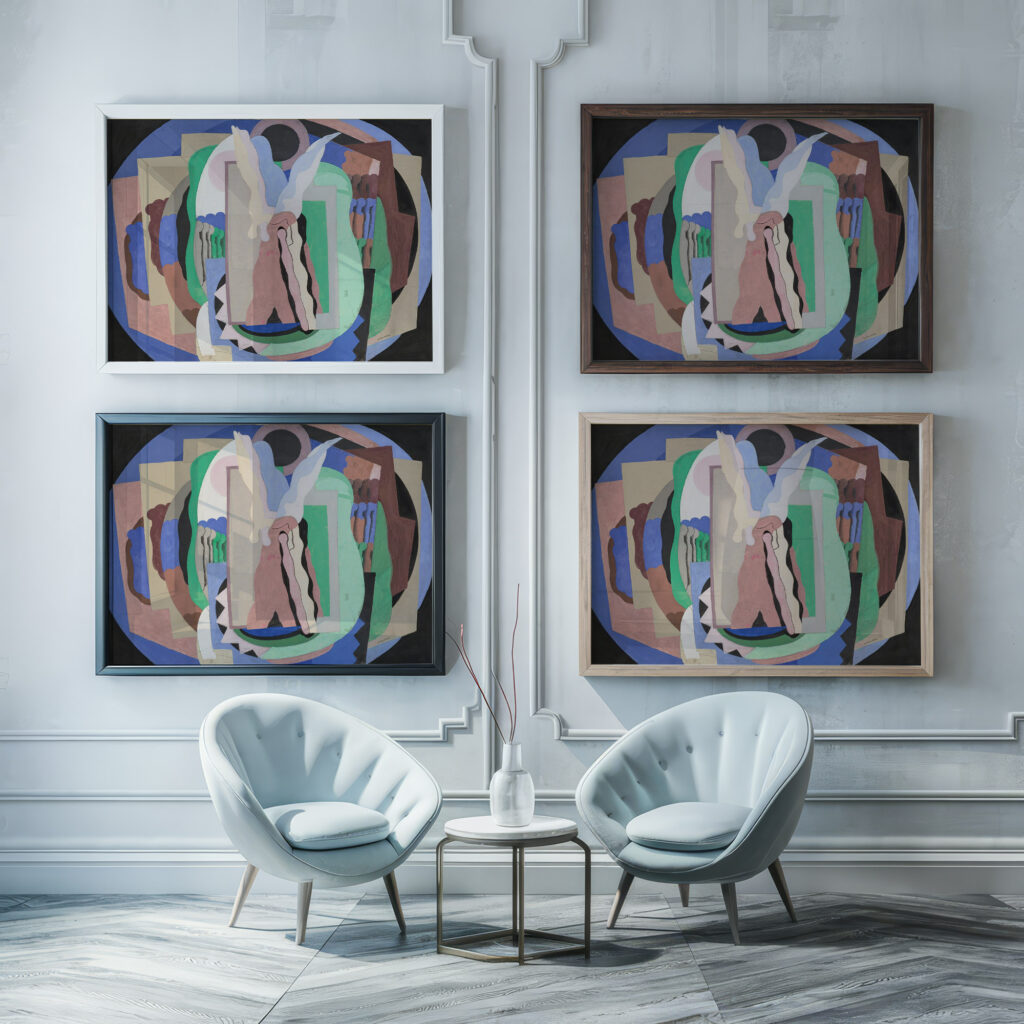 Les Acrobates au cirque 1927 Georges Valmier framed posters mockup