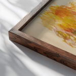 Les Arbres Pierre Auguste Renoir close up dark wood mockup